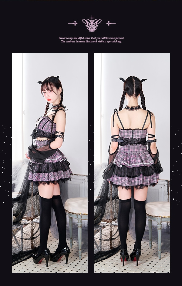 即日発送】【中村里砂着用】アンティークレースチェックサキュバス