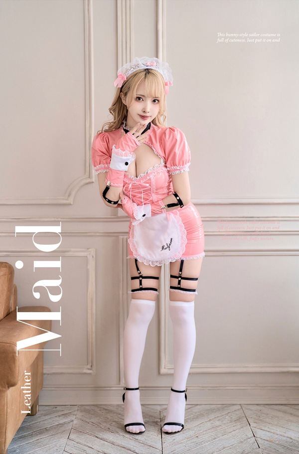 即日発送】編み上げレザーメイド《ハロウィンコスプレ8点セット