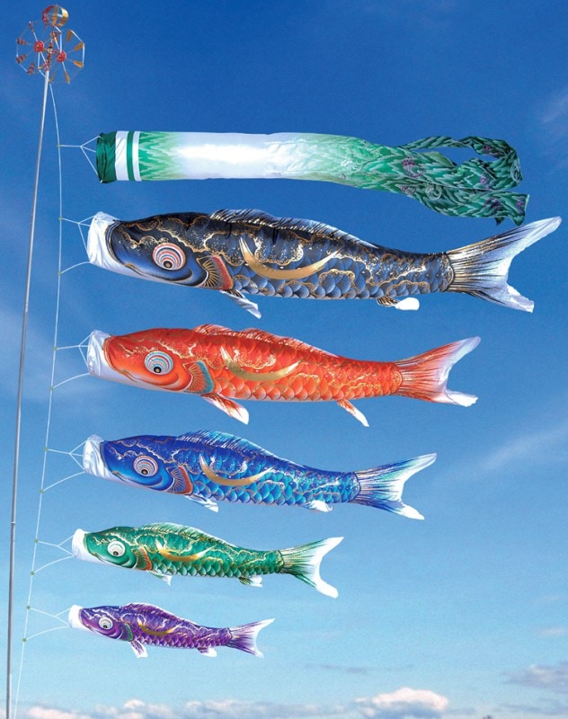 こいのぼり大型 金太郎ゴールド鯉セット 5m 6点セット徳永