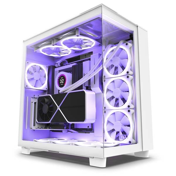 NZXT H9 Elite White 2層構造ミドルタワーPCケース 強化ガラスモデル