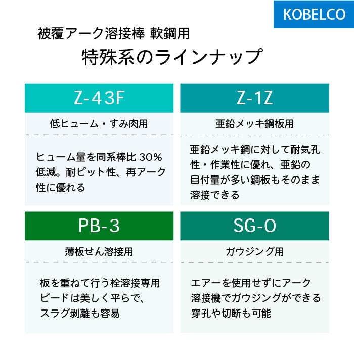 神戸製鋼 ( KOBELCO ) アーク溶接棒 Z-1Z ( Z1Z ) 亜鉛 メッキ 用 φ