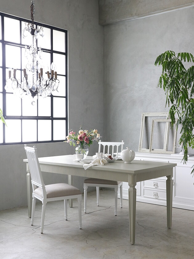 BLANC D'IVOIREチェストPAOLAアンティークホワイトTOPブラウングレー