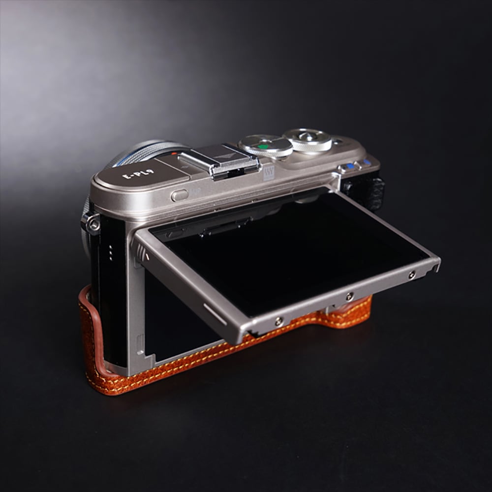 TP Original OLYMPUS PEN E-PL9 用 ボディーハーフケース ブラウン