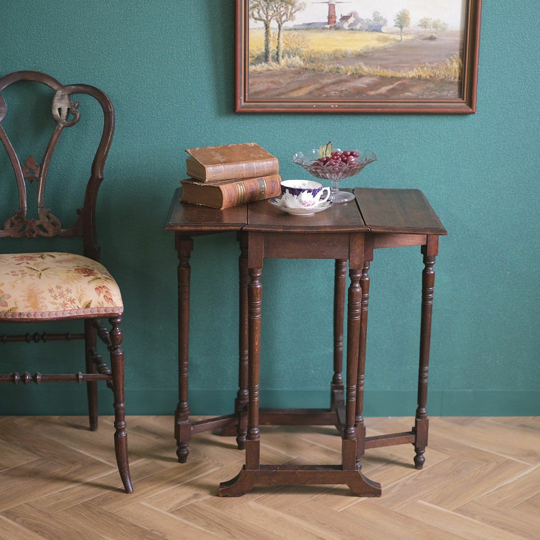 アンティーク ドロップリーフテーブルD フランス バタフライテーブル