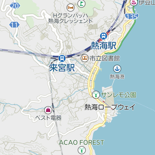 静岡県熱海市の地図 | いつもNAVI