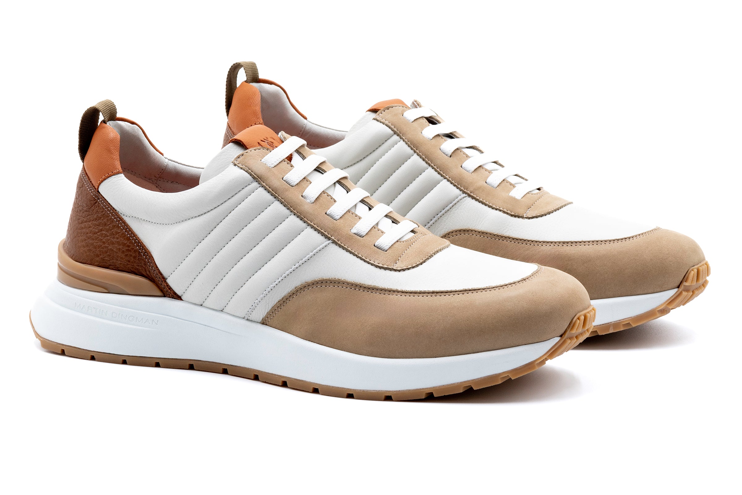 Dawson Glove Leather Sneakers - White/Sand | Martin Dingman