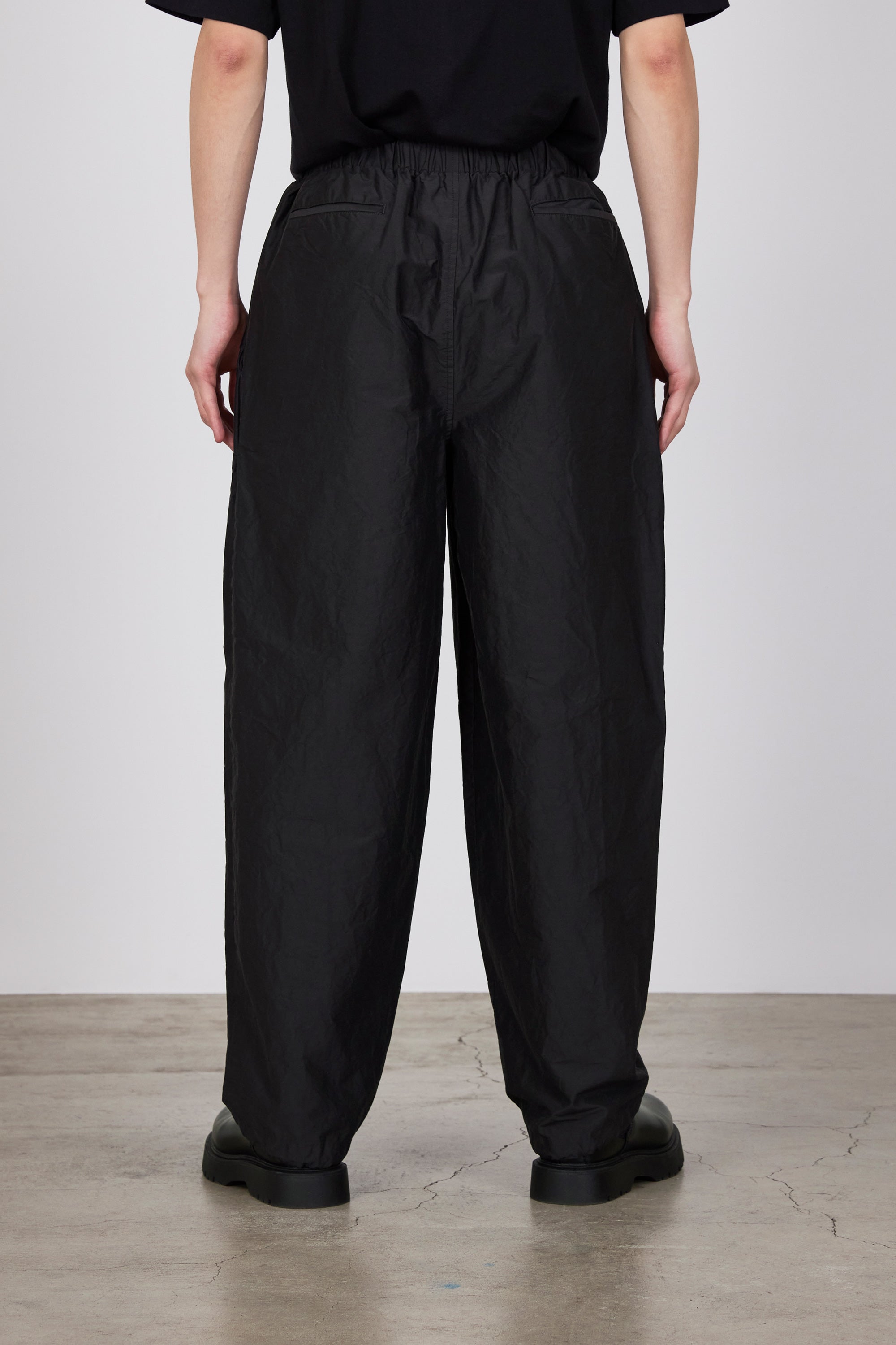 ORGANIC COTTON SILK HIGH COUNT TYPEWRITER COCOON WIDE EASY PANTS