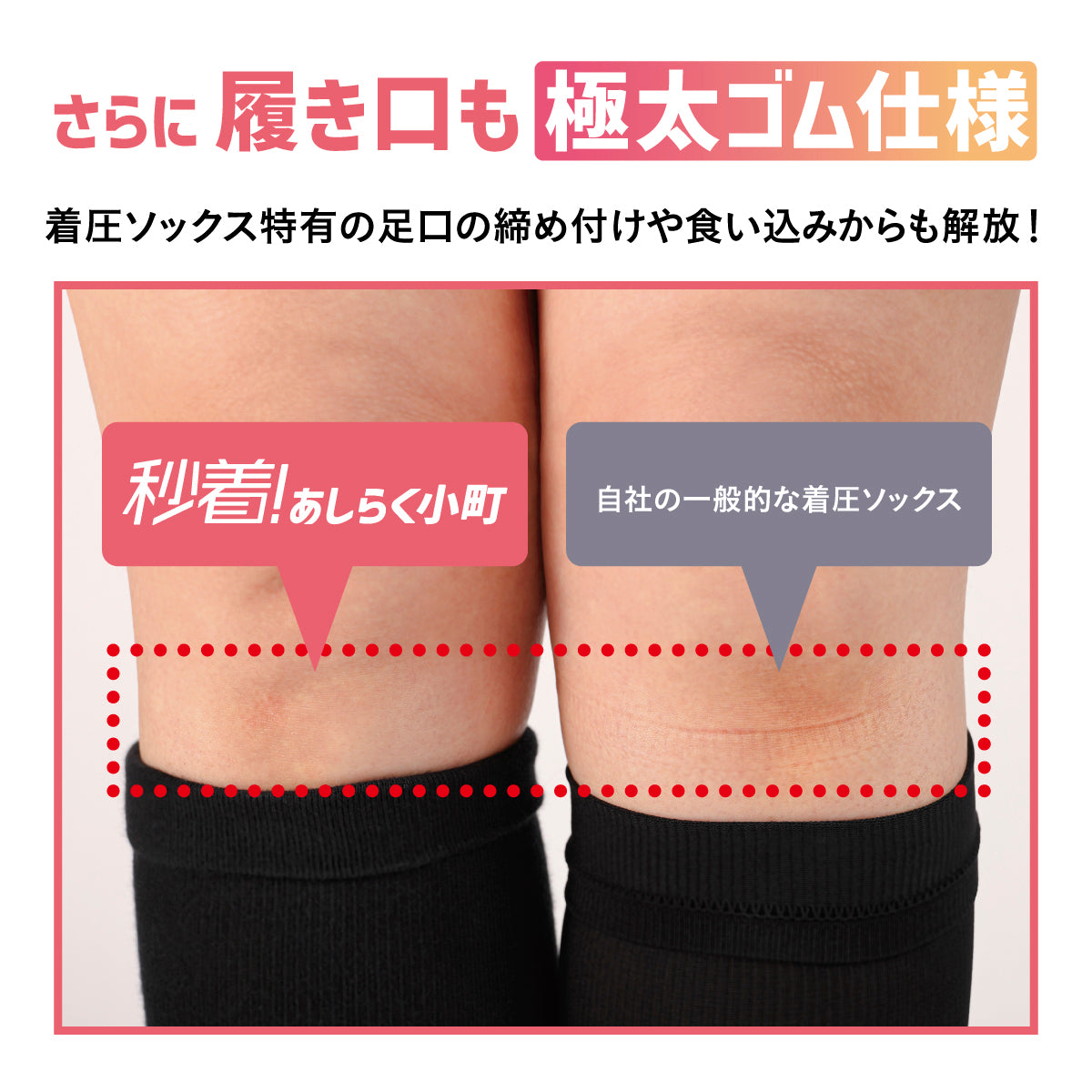 秒着！あしらく小町│秒で履ける医療機器着圧ソックス | わくたん