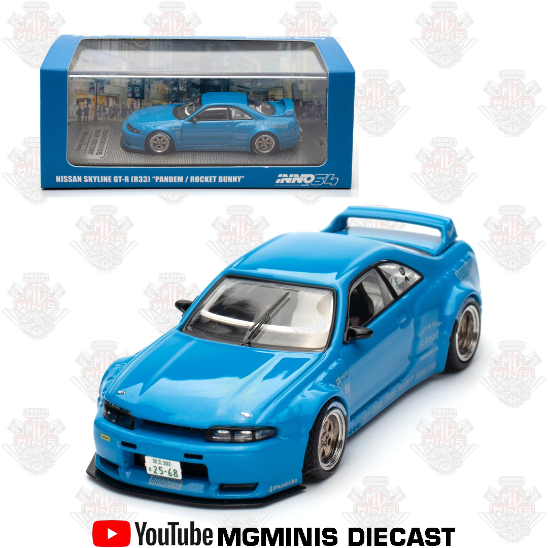 Inno64 Nissan SkyLine R33 Pandem Rocket Bunny Light Blue – MgMinis