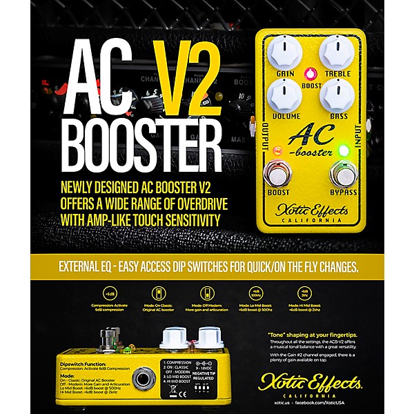 Xotic AC Booster V2 Effects Pedal Yellow | Guitar Center