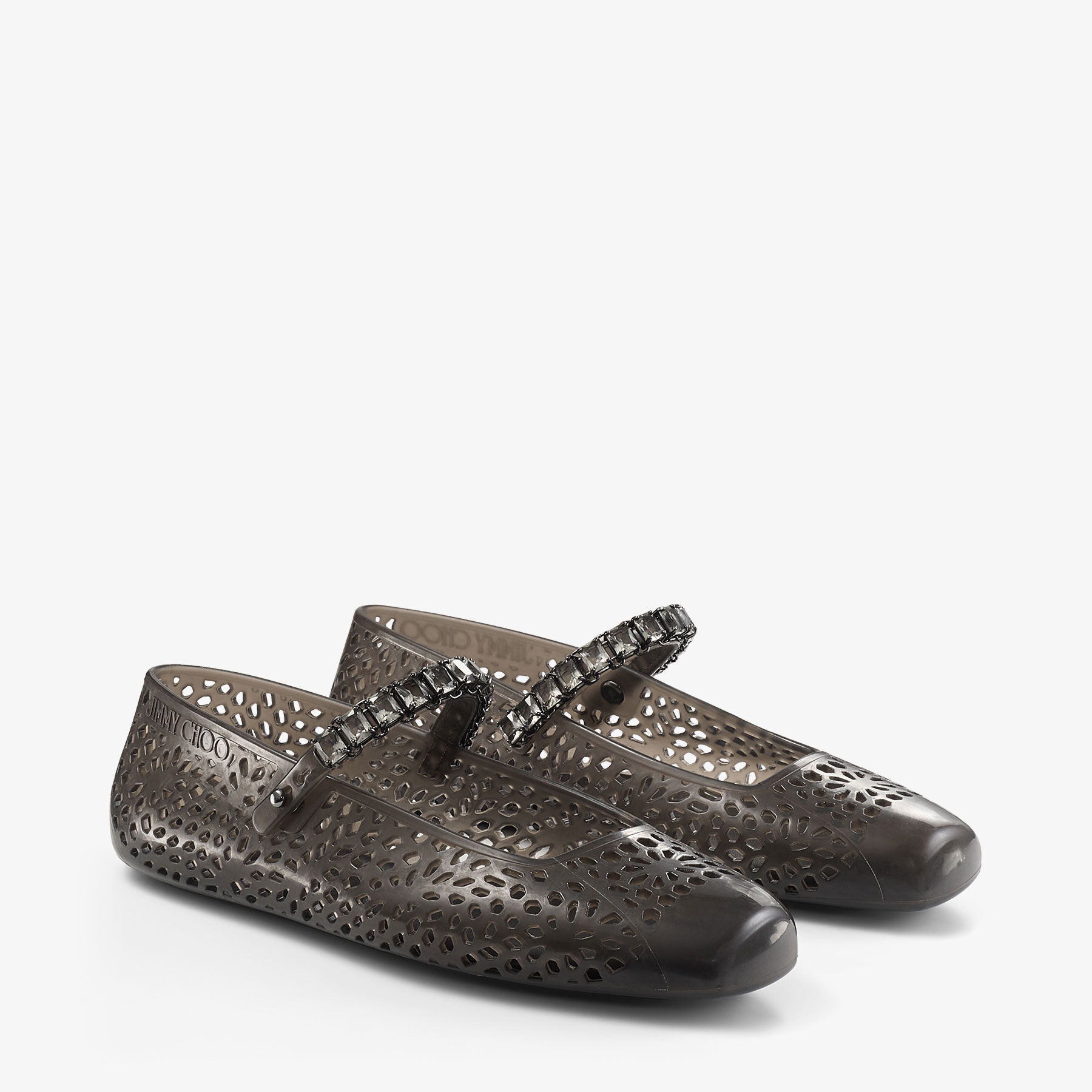 ザ ジェリー |クリスタル付き ブラック ジェリーバレリーナ フラット