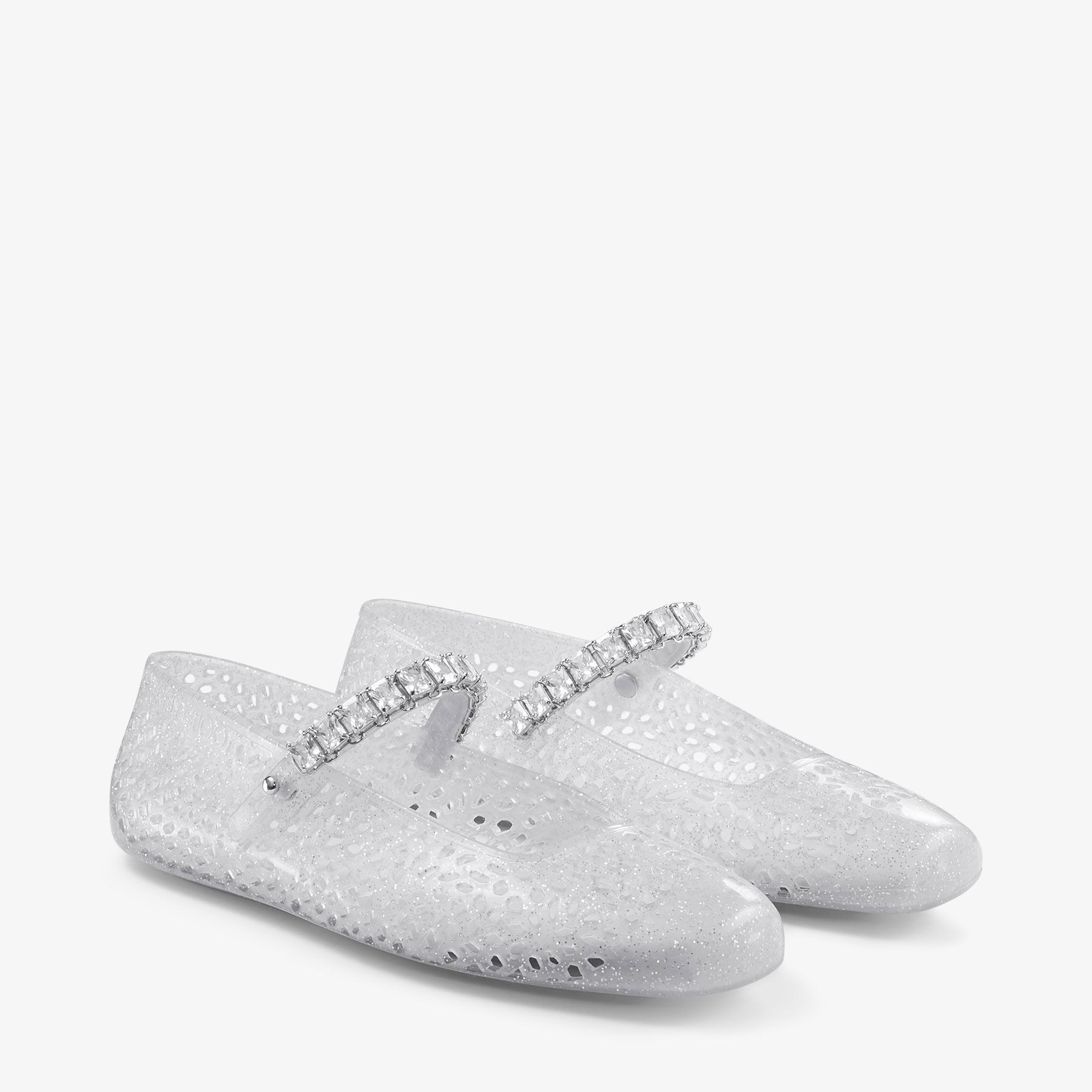 ザ ジェリー |クリスタル付き クリア ジェリーバレリーナ フラット