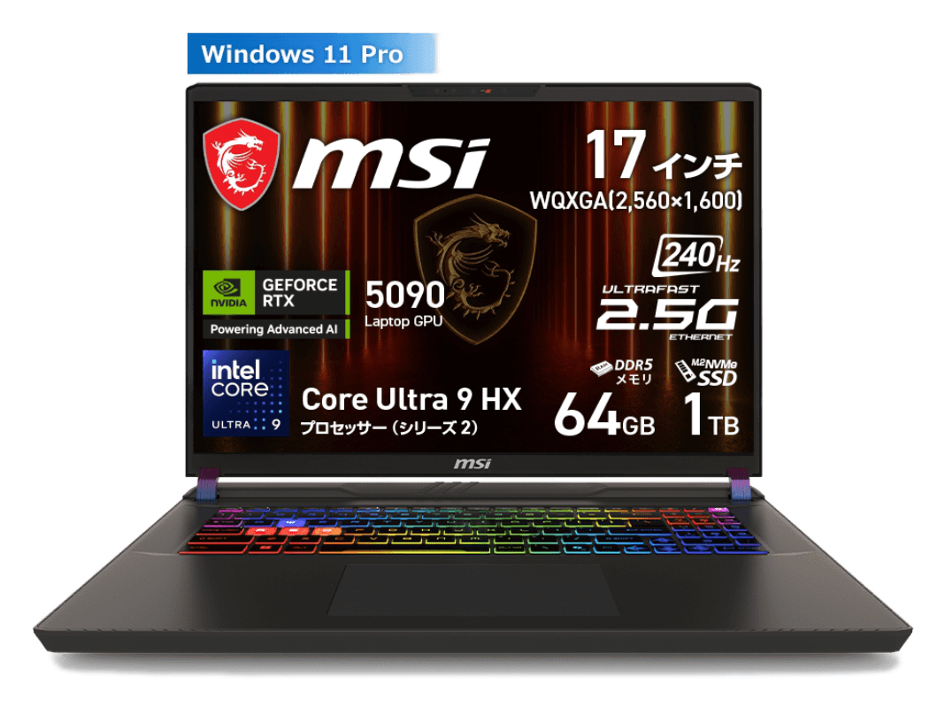 MSI MSI ゲーミングノート 【販売終了】Vector 17 HX AI A2XW 【販売