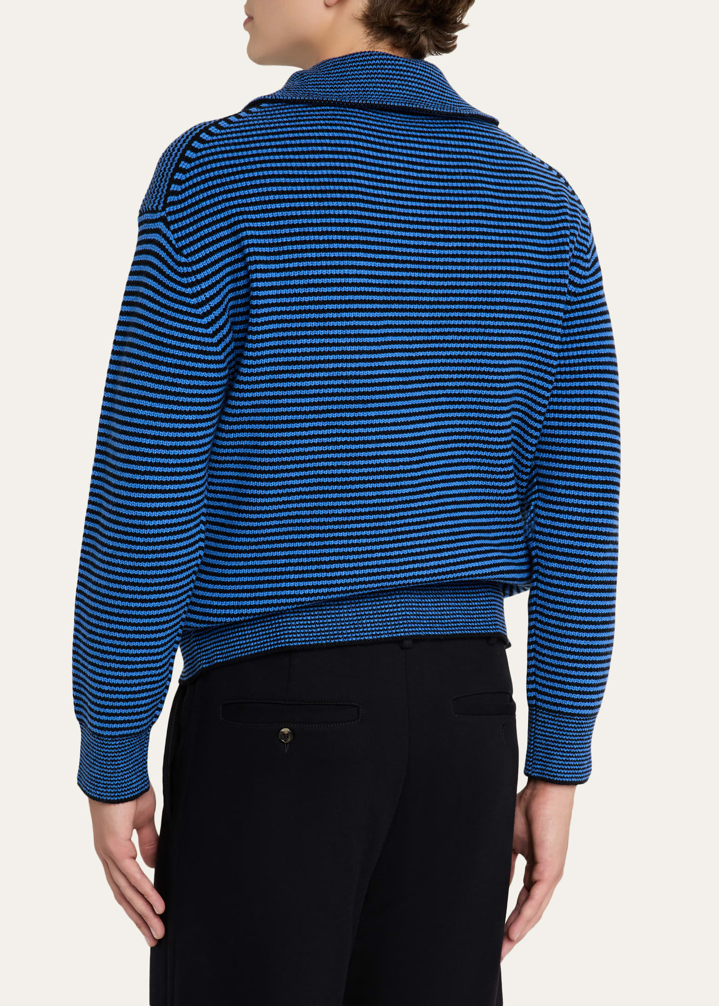 JW Anderson Men's Stripe Half-Zip Turtleneck Sweater - Bergdorf