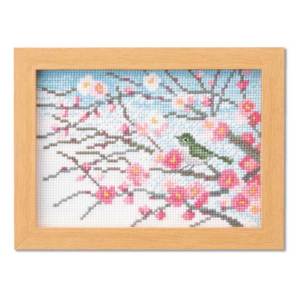 刺しゅうキット(専用額付き) 2月梅と小鳥 12ヶ月の小さな花風景(マリー