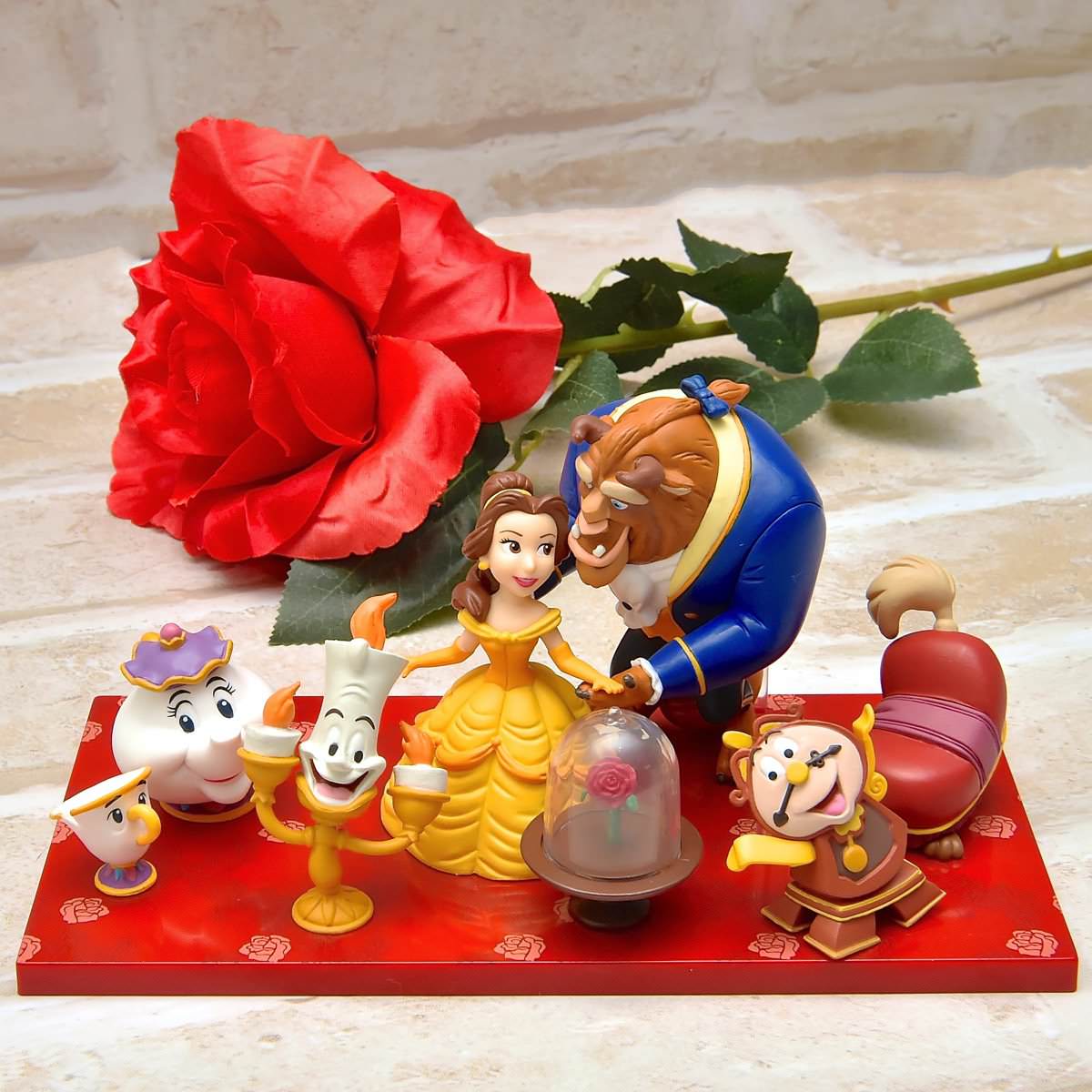 美女と野獣』ルミエールコグスワースポット夫人チップ薔薇フィギュア