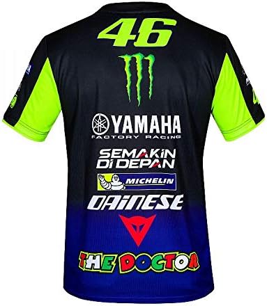 Valentino Rossi Men's Replica- Yamaha Dual - Racing T-Shirt, Royal