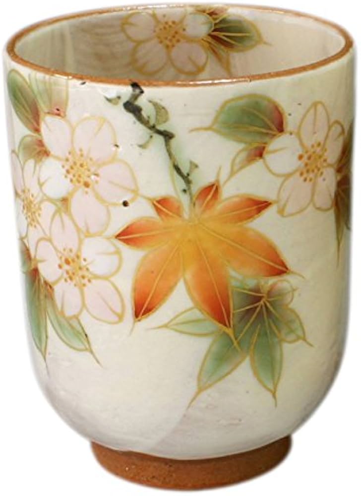 Amazon｜京焼 清水焼 陶あん窯 湯呑 (木箱入) 小 白掛雲錦 トウア575