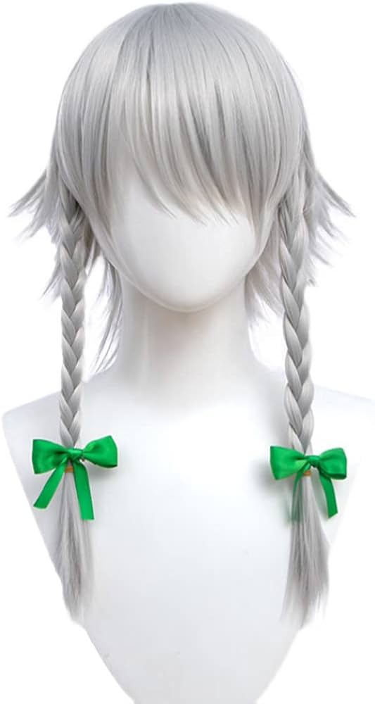 Amazon.co.jp: コスプレウィッグ 十六夜咲夜 シルバー 耐熱 ウィッグ