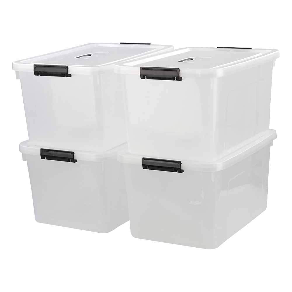 Amazon.com - Nicesh 17.5 L Plastic Large Storage Box, Clear Latch