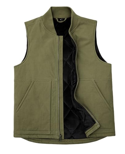 ZENTHACE Insulated Quilted Winter Vest for Men Zip Up Tactical