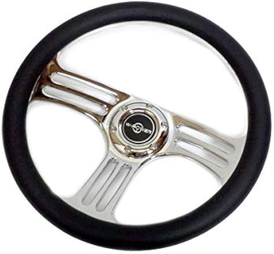 Amazon | 14インチ レザーステアリング ハンドル ディープコーン
