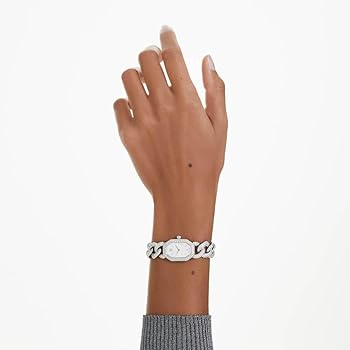 Swarovski Dextera Chain Watch, Swiss-Made Silver-Tone Stainless