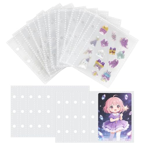 Amazon.co.jp: A8サイズ シール帳リフィル 両面ポケット シール帳 台紙