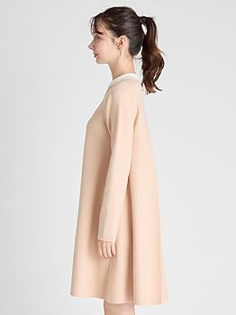 Amazon.co.jp: [セルフォード] 衿付きAラインニットワンピース