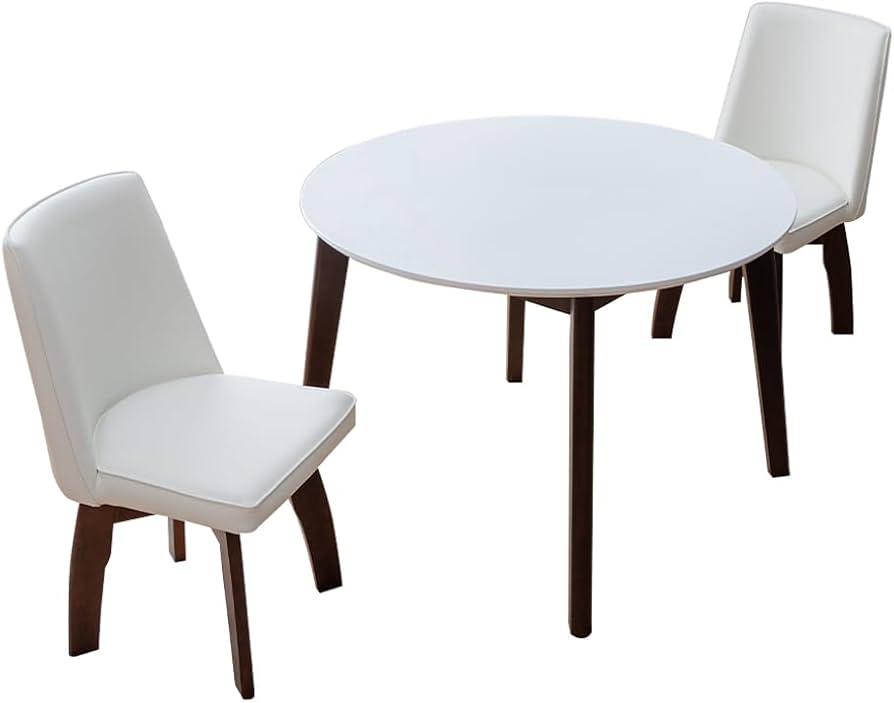 Amazon｜円形 ダイニングテーブルセット 3点 パラダイス 2人 ホワイト