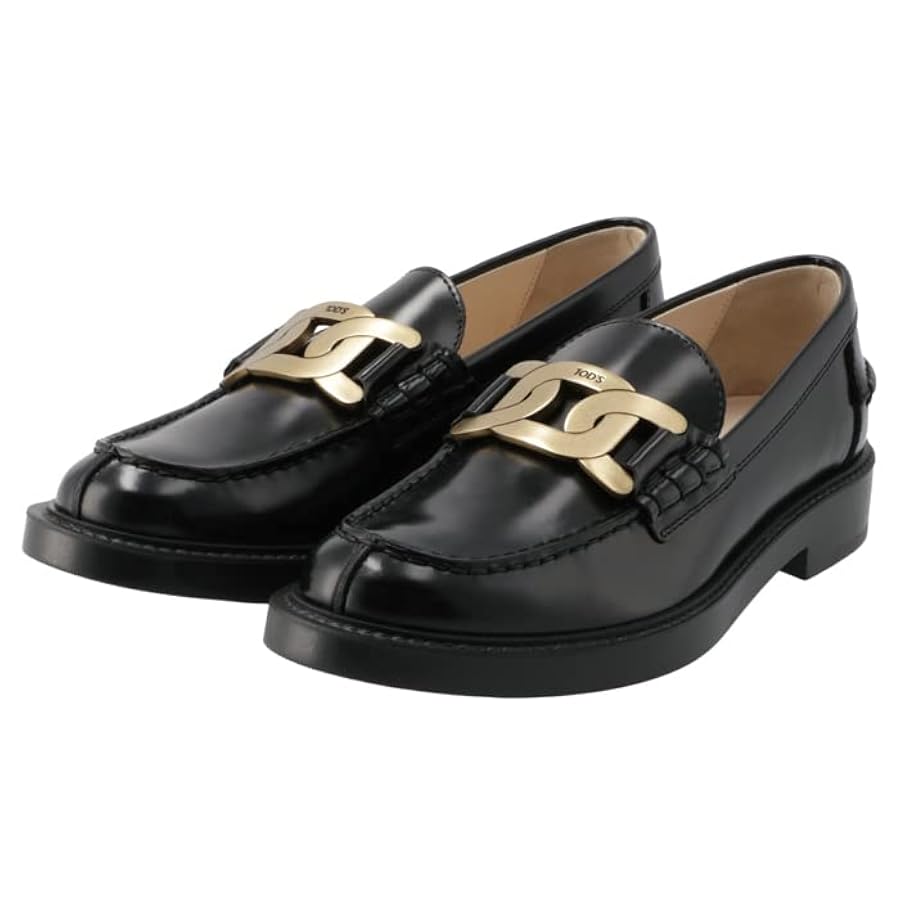 箱付き美品✨TOD'S ケイト エナメルフラットパンプス 黒 チェーン 35.5