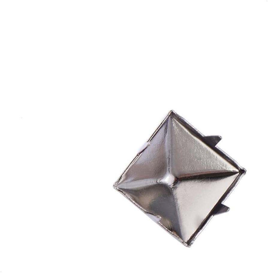 700Pcs 10 mm Square Pyramid Studs Silver Metal Four-Jaw Square