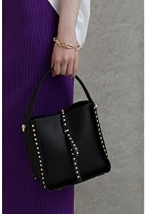 Amazon | [ローズバッド] スタッズ付きショルダーバッグ シルバー