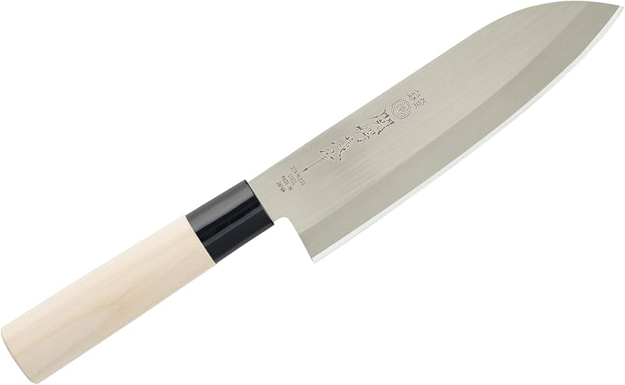 Amazon｜ヤクセル 関鍔蔵作 三徳包丁 片刃 175mm 日本製 初心者向け 和