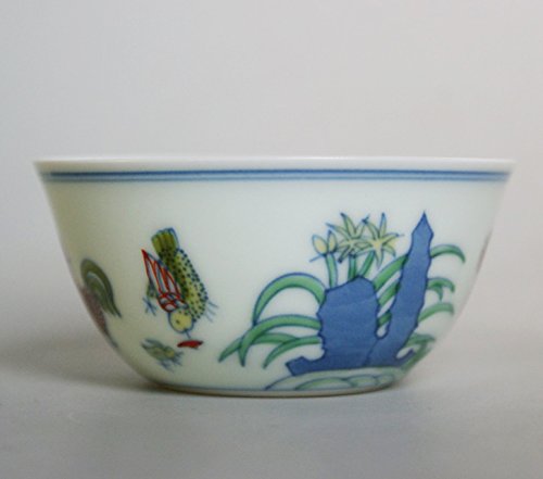 Amazon.co.jp: 景徳鎮 明成化闘彩鶏缸杯 豆彩 チキンカップ : ホーム