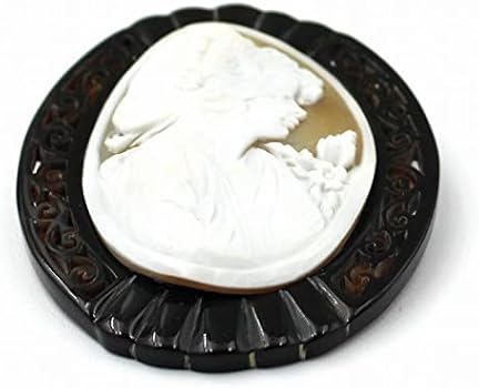 Amazon | 本べっ甲枠 カメオ ブローチ ペンダントにもなる 2WAY（のし