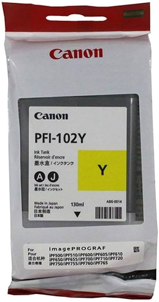 Amazon.com: Canon PFI-102Y 0898B001AA ImagePrograf iPF500 510 600