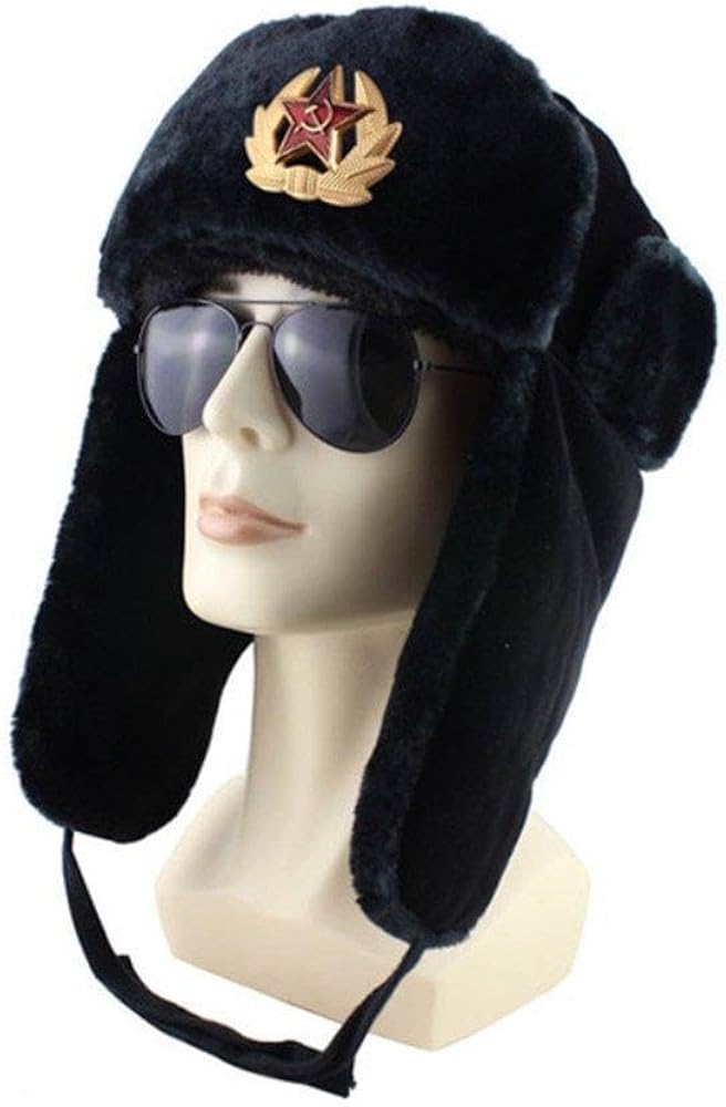 Amazon.co.jp: 耳当てつき ロシア軍 ソ連軍 ウシャンカ 帽子 メンズ