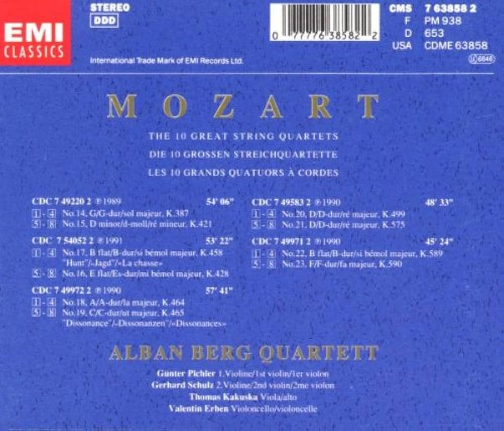 Wolfgang Amadeus Mozart, Alban Berg Quartett, Gerhard Schulz