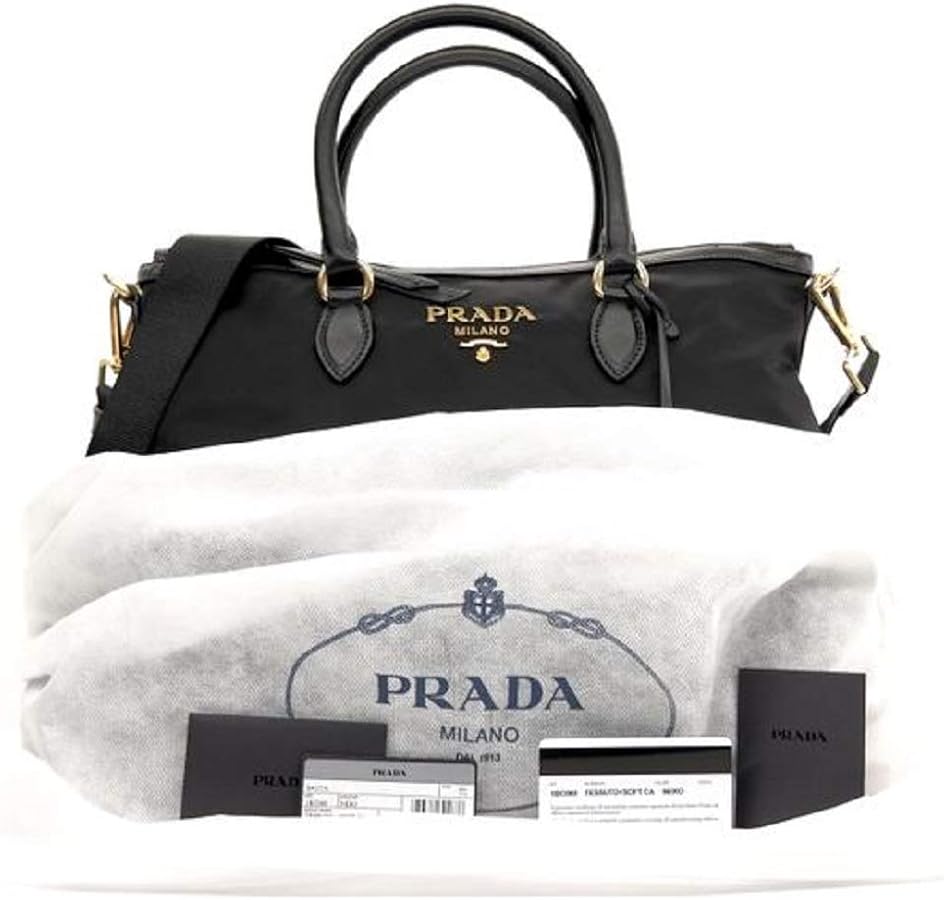Amazon.com: Prada Womens Two Way Black Tessuto Nylon Tote