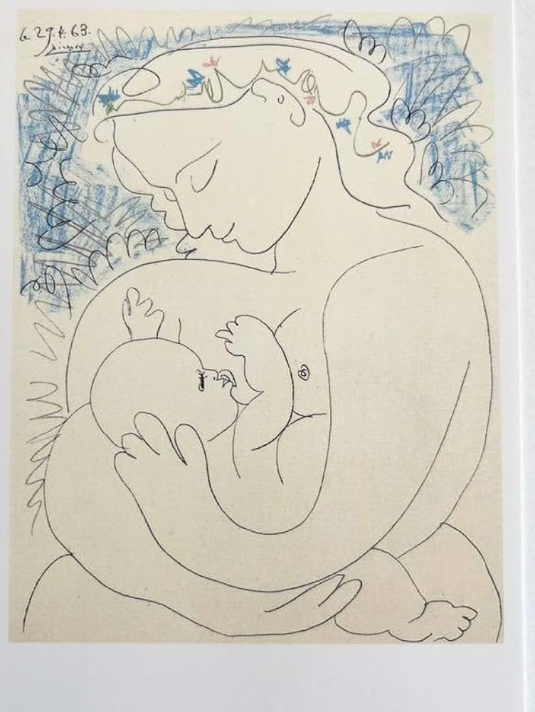 Amazon.co.jp: パブロ ピカソ「母性」赤ちゃん 母子 親子 授乳 印刷物