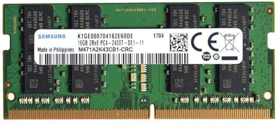 Samsung 16GB DDR4 PC4-19200, 2400MHz, 260 PIN SODIMM, CL 17, 1.2V