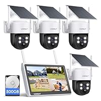 Amazon.co.jp: VORGUT 防犯カメラ 屋外 ソーラー モニター付き 4台