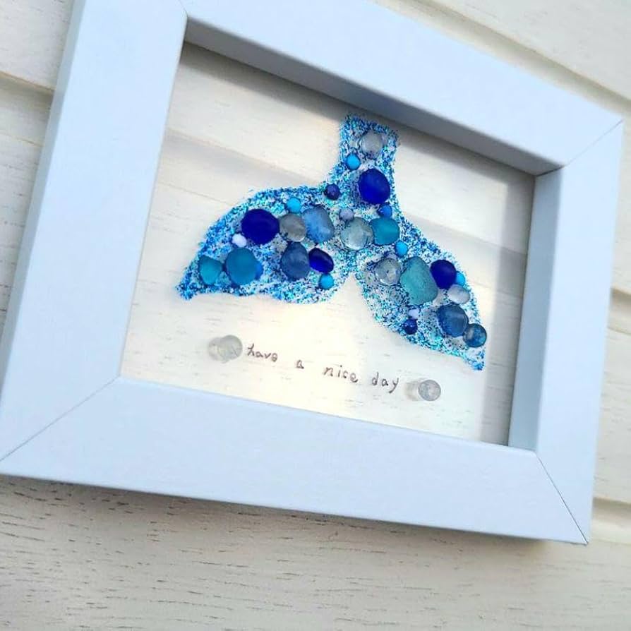 Amazon.co.jp: シーグラスアート mini インテリア雑貨 透けるくじら