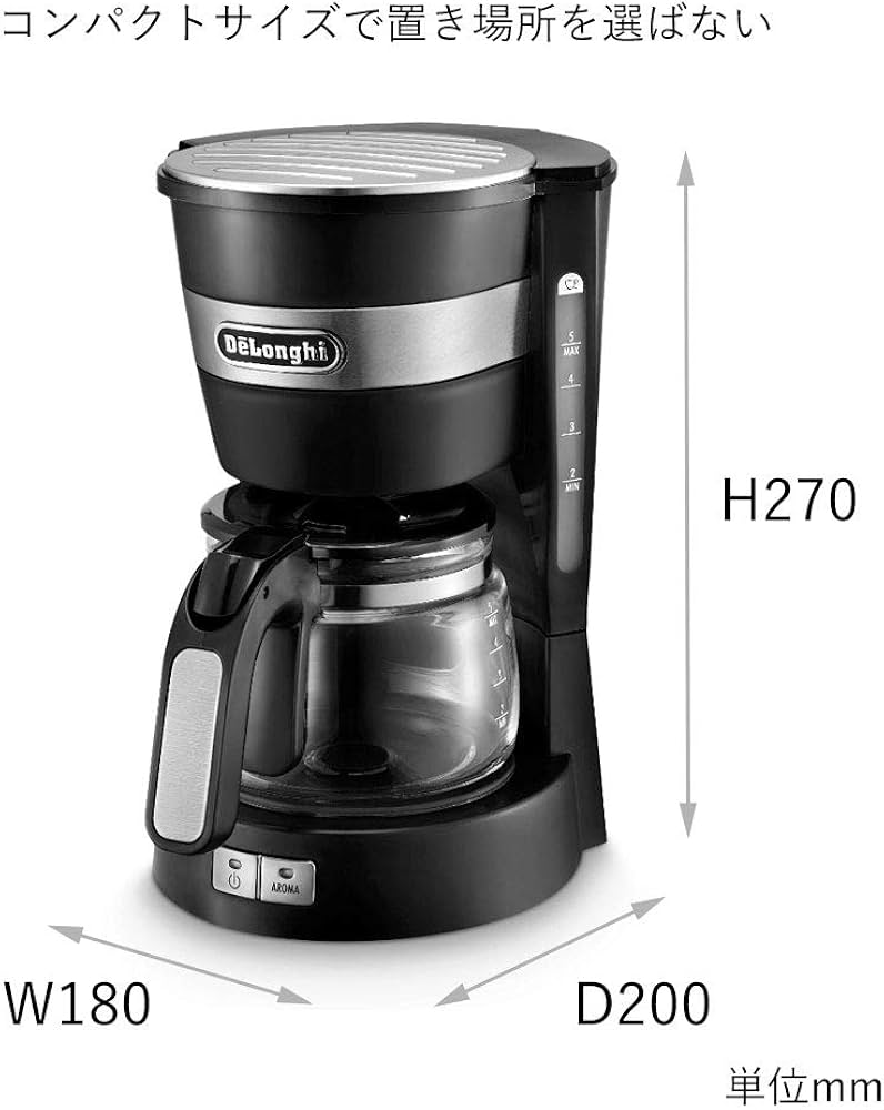 Amazon.com: DeLonghi drip coffee maker ICM14011J (Black): Home