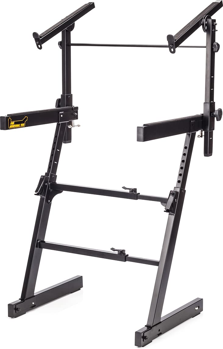 Amazon.com: Hercules KS410B Auto Lock Double Tier Z KB Stand Black
