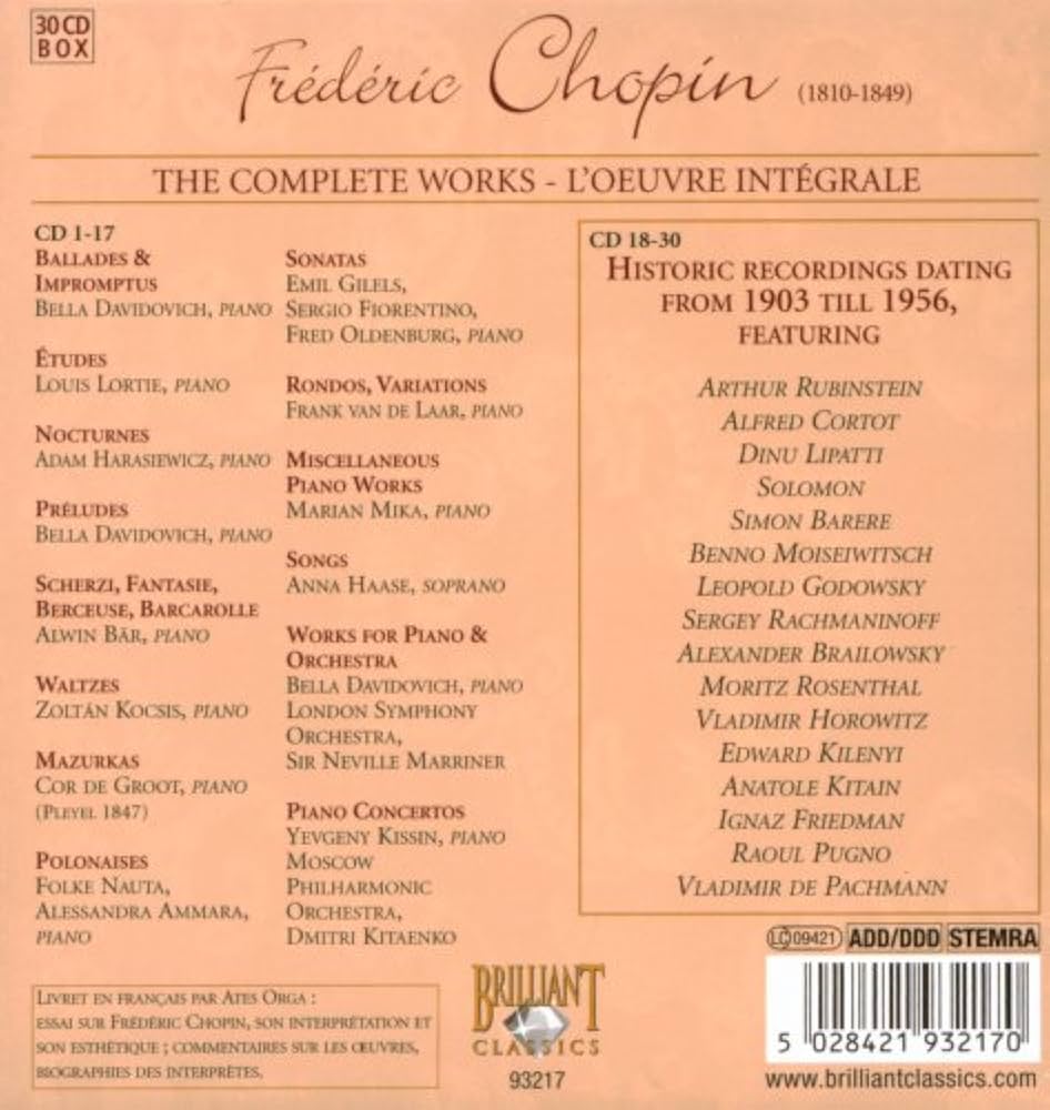 Amazon.co.jp: ショパン:作品全集(30枚組)(Chopin:Complete Works