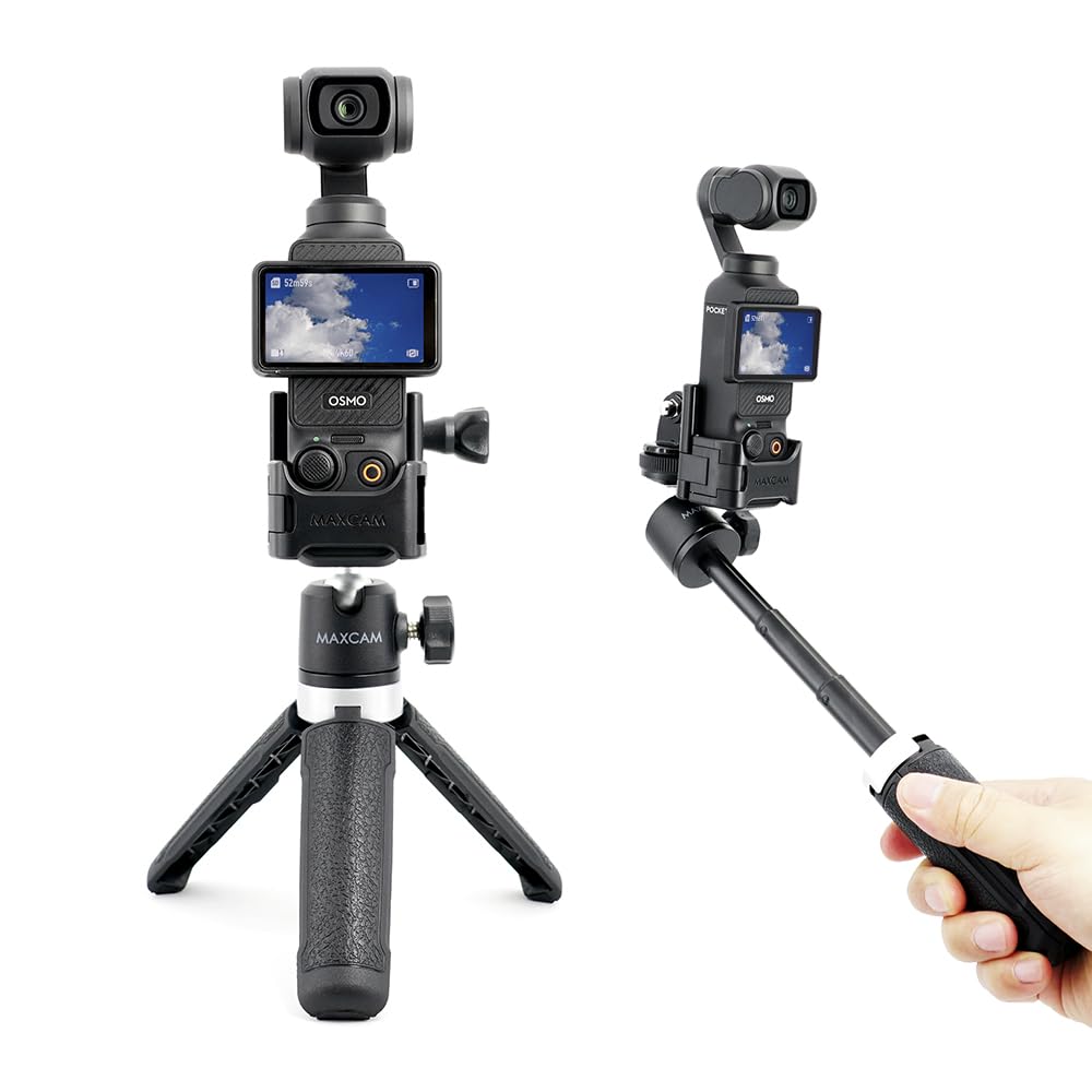 Amazon | DJI Osmo Pocket 3 用 MAXCAMミニ自撮り棒三脚ハンドルは