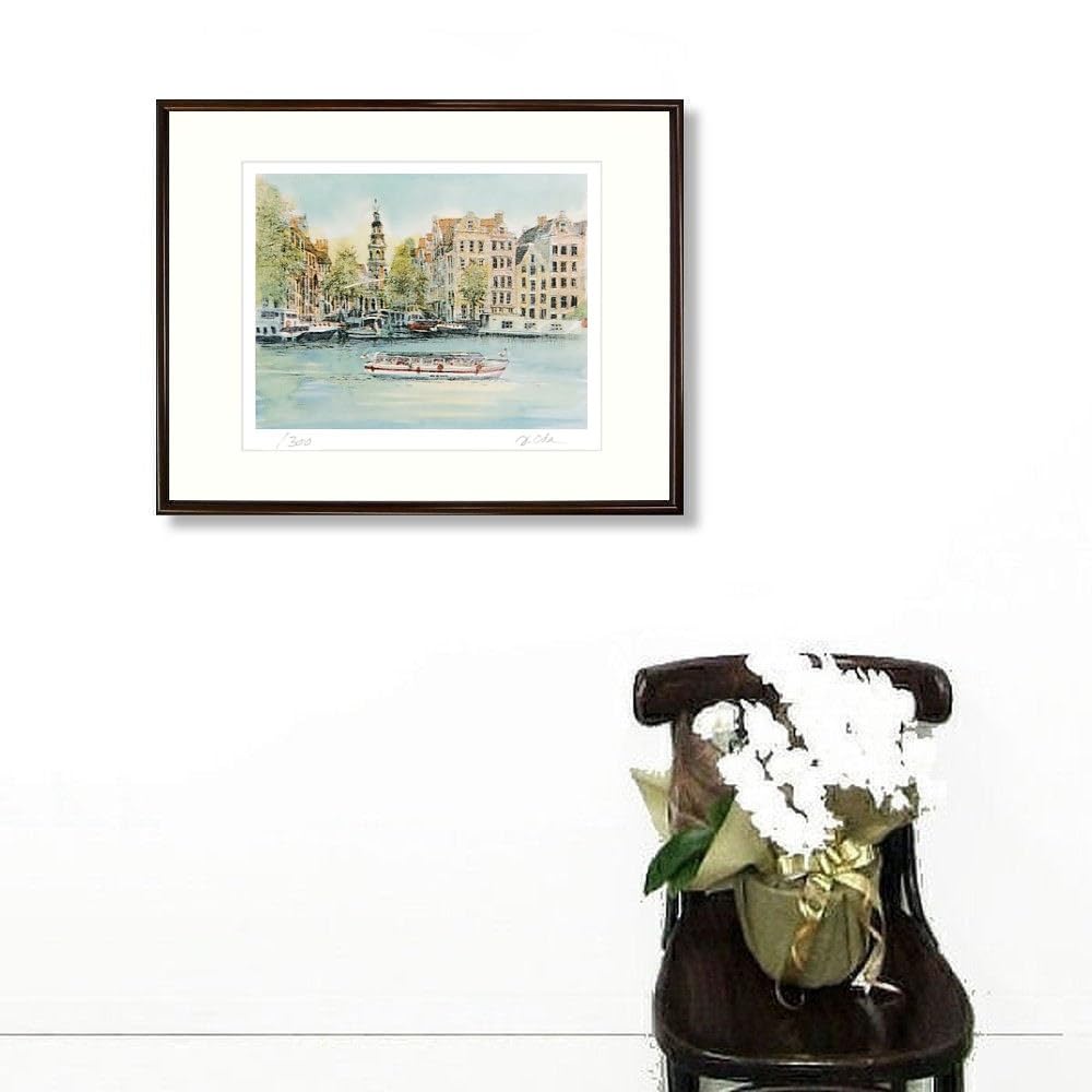 Amazon｜織田義郎 アムステルダムIX ブラウン エッチング＋手彩色 版画