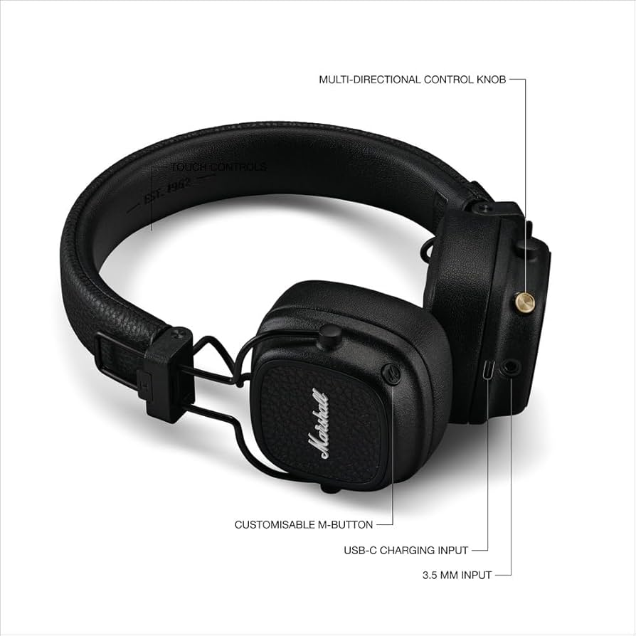 Amazon.com: Marshall Major V On-Ear Wireless Bluetooth Headphones